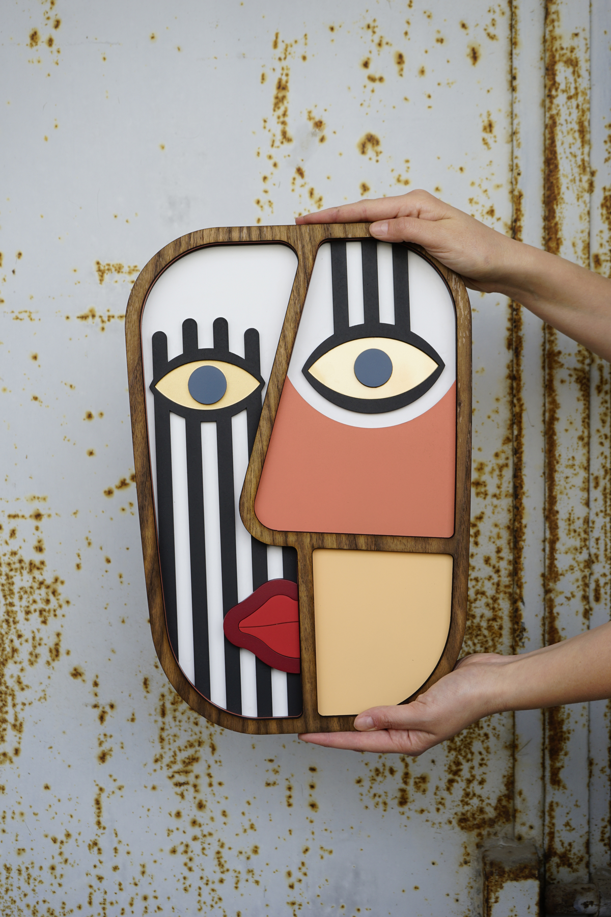Abstract Mask #7 - Wooden Wall Decor