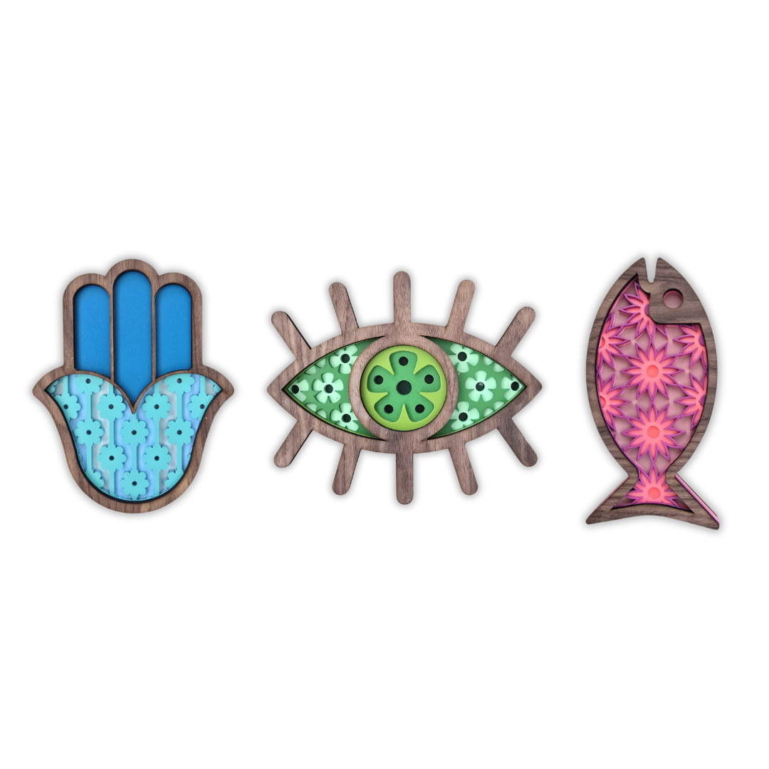 Lucky charms triplet #3 - Wooden Wall Decor