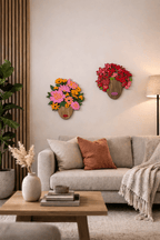 Living room with decorative wall art, sofa, and coffee table.