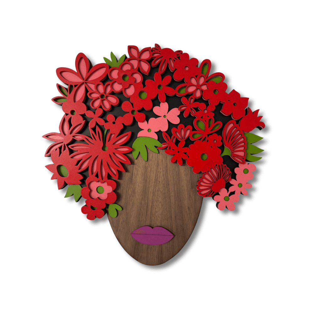 Rosa Wall Mask – Handmade Wooden Floral Wall Art | Umasqu