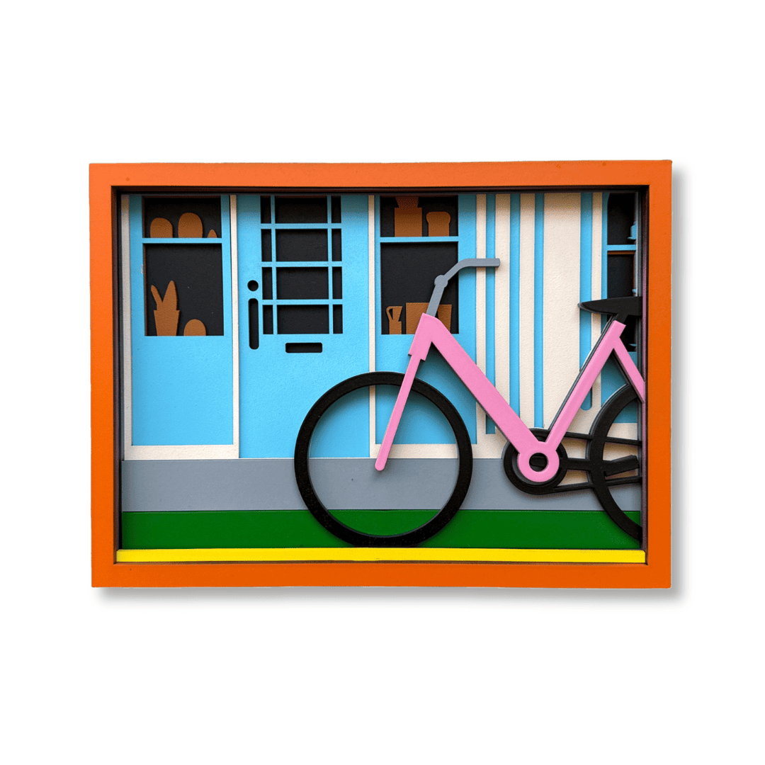 Bicycle #2 – handmade wood wall mask, Umasqu