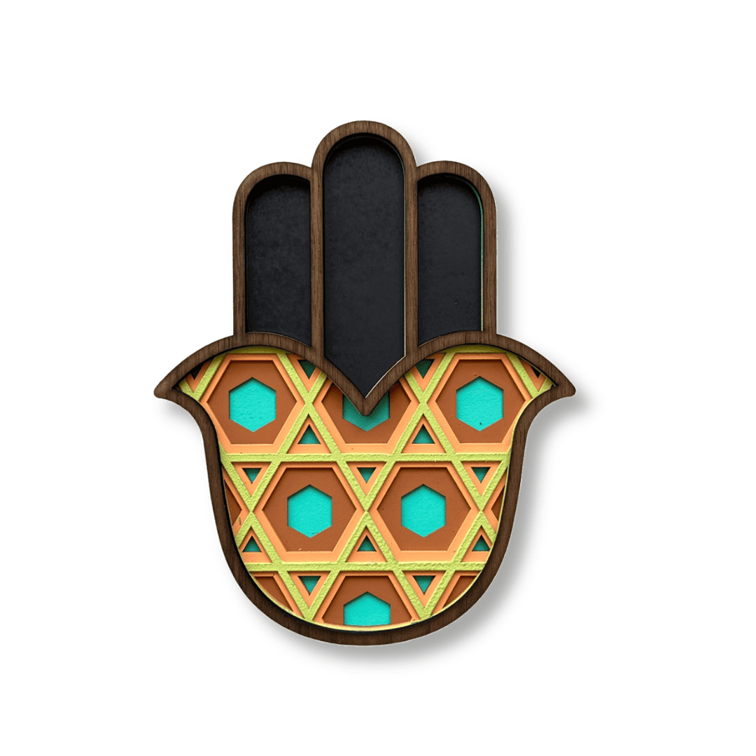 Hamsa #13 – handmade wood wall mask, Umasqu