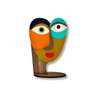 Figurine/Mask Abstract #1 – handmade layered wood décor accessory, Umasqu