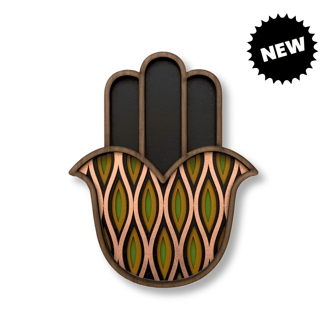 Hamsa #14 – handmade wood wall mask, Umasqu