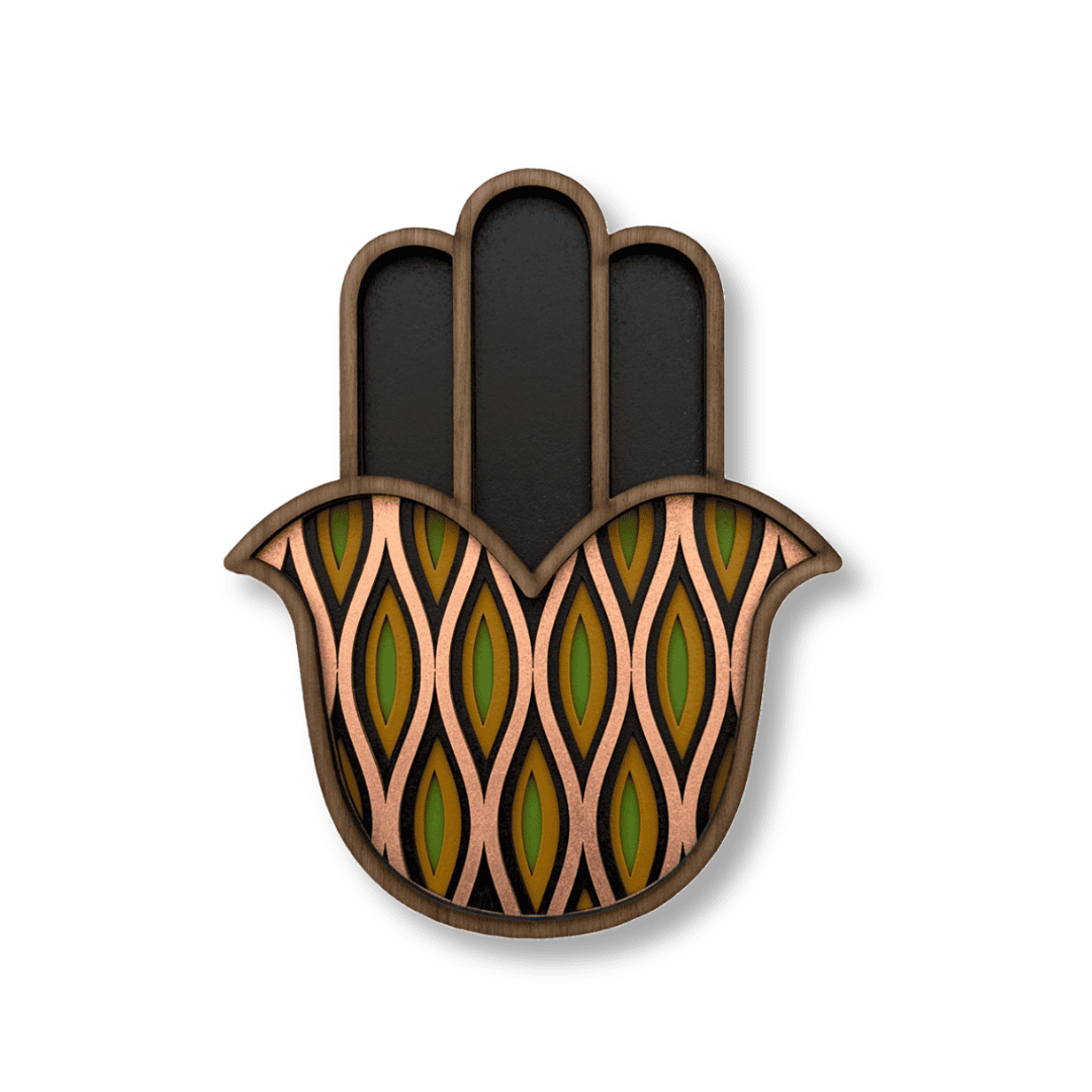 Hamsa #14 – handmade wood wall mask, Umasqu