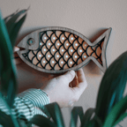 Mini Fish #11 Black/White/Gold - Wall Decor