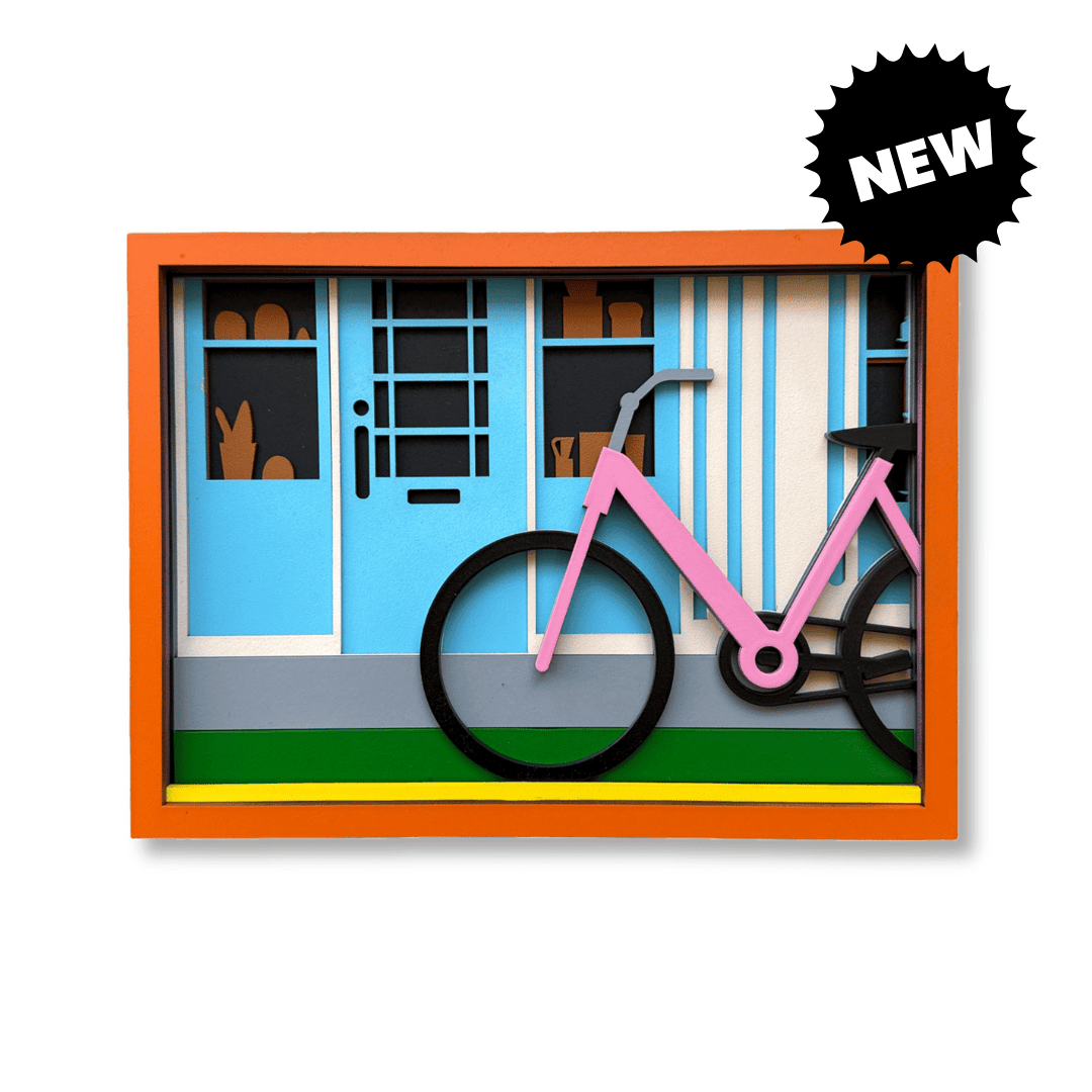 Bicycle #2 – handmade wood wall mask, Umasqu
