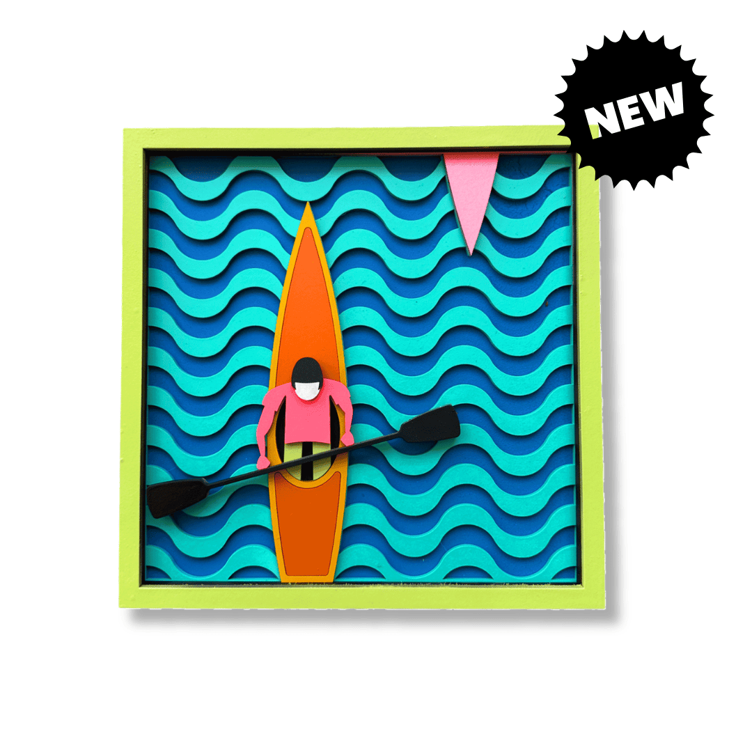 Kayak #1 – handmade layered wood wall art, Umasqu