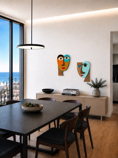 Figurine/Mask Abstract #1 – handmade layered wood décor accessory, Umasqu