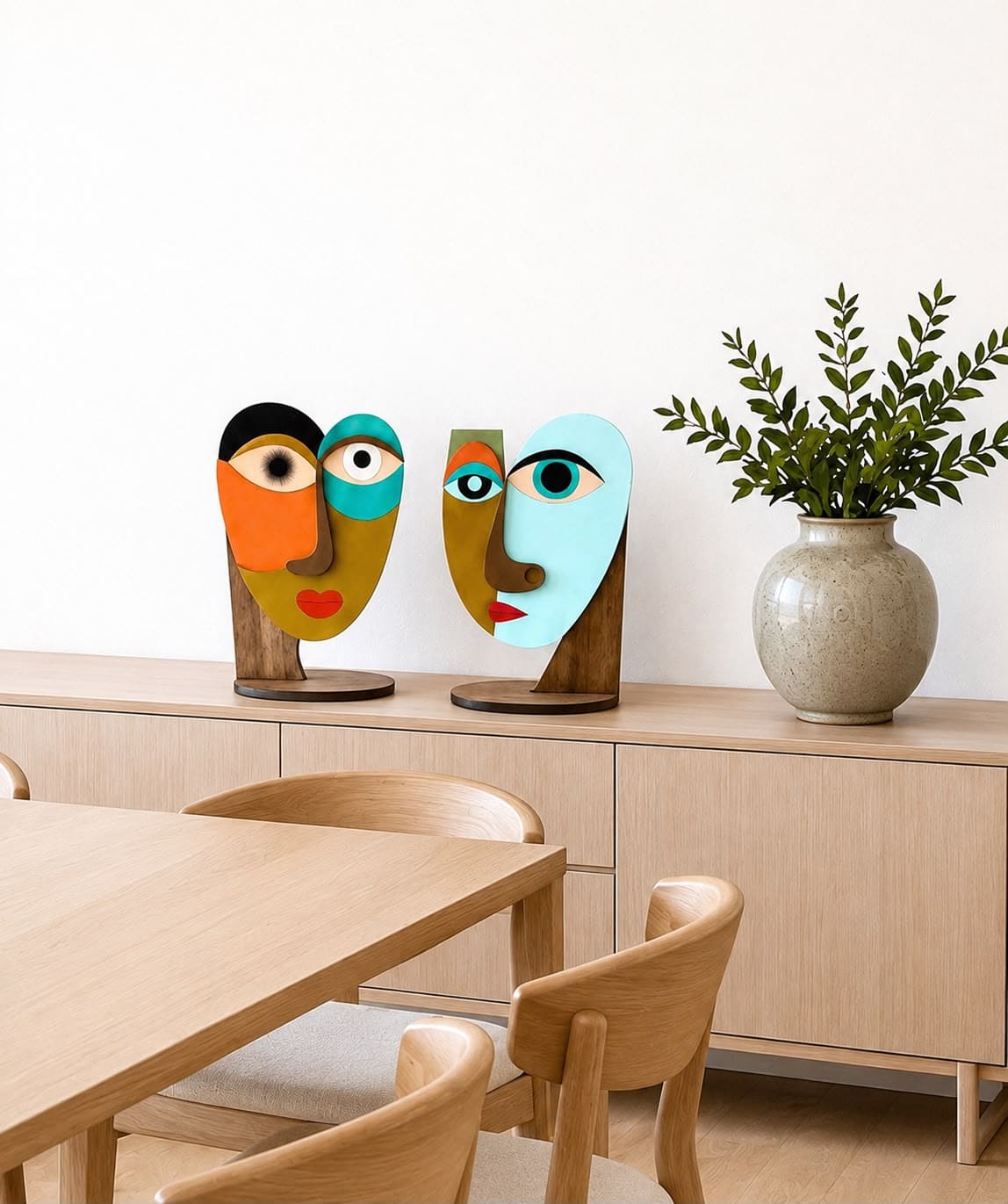 Figurine/Mask Abstract #2 – handmade layered wood décor accessory, Umasqu