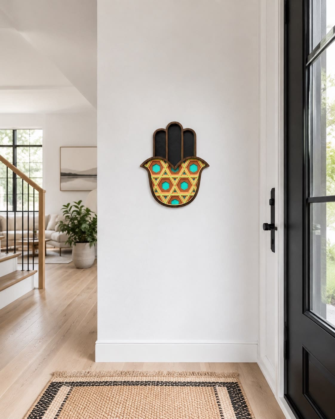 Hamsa #13 – handmade wood wall mask, Umasqu