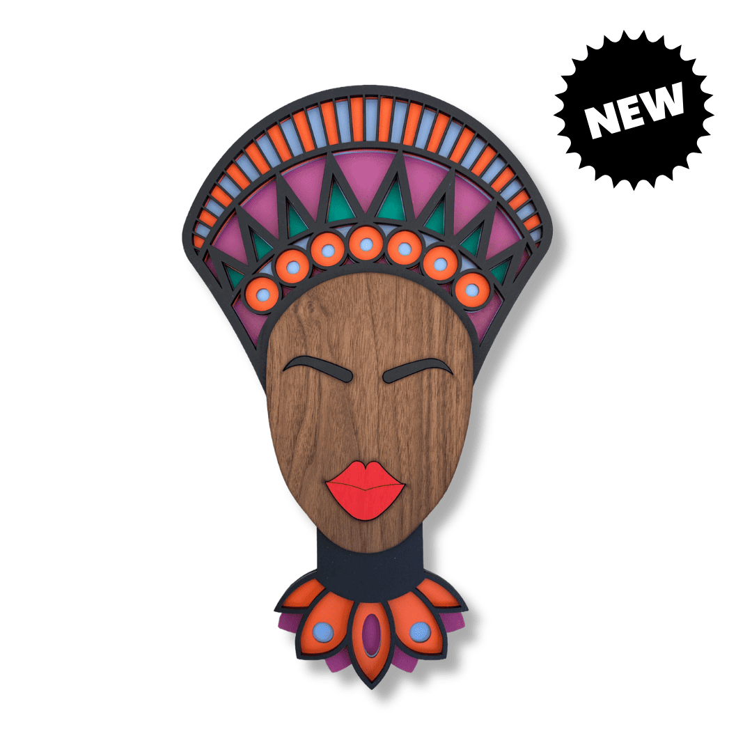 Modern African Mask #20 – handmade wood wall mask, Umasqu