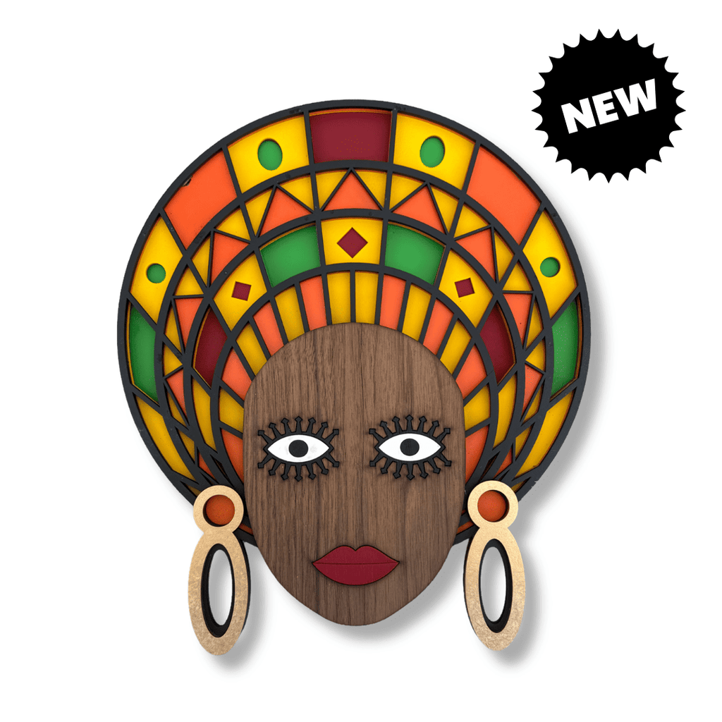 Modern African Mask #21 – handmade wood wall mask, Umasqu
