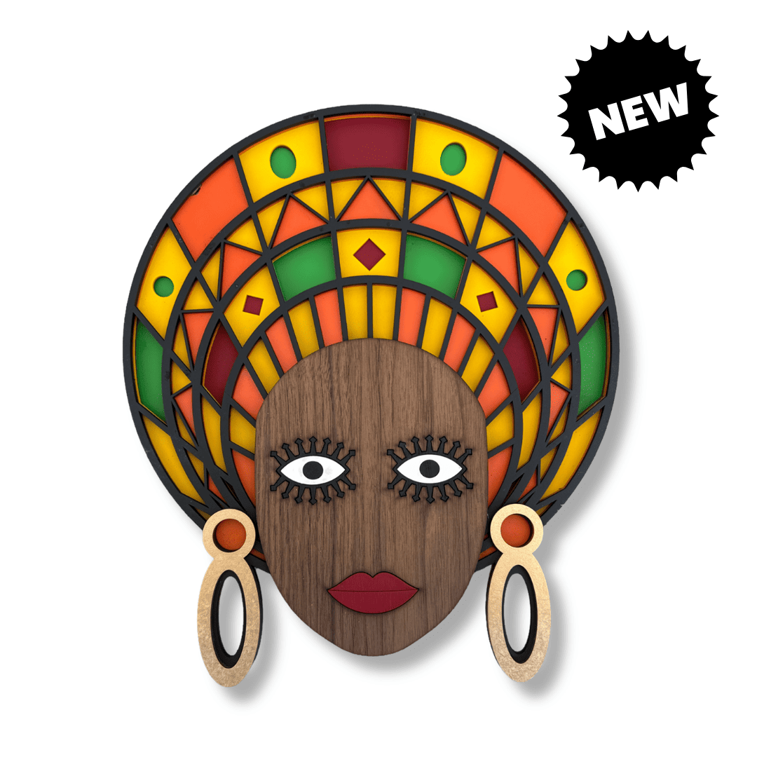 Modern African Mask #21 – handmade wood wall mask, Umasqu