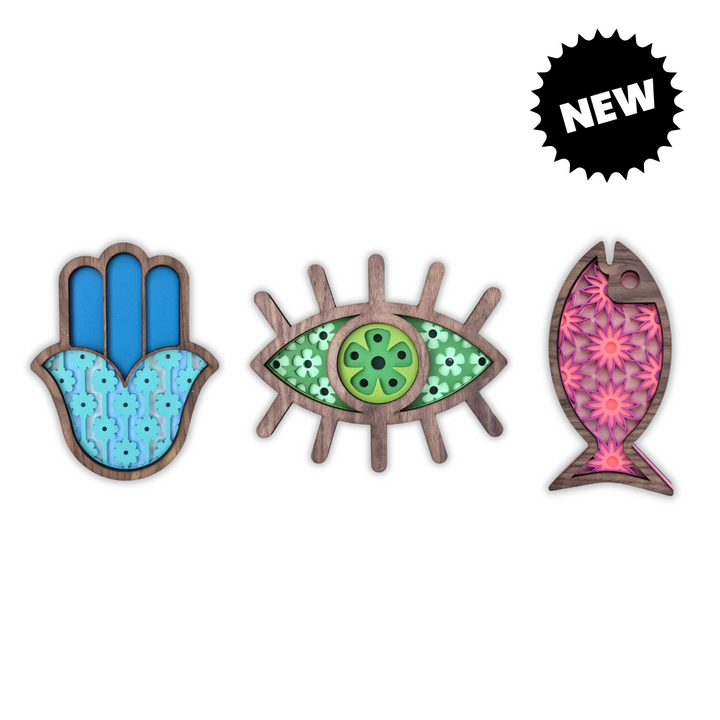Lucky charms triplet #3 - Wooden Wall Decor