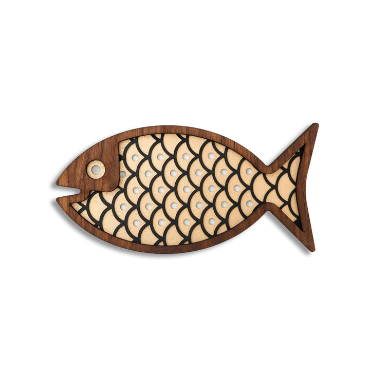 Mini Fish #11 Black/White/Gold