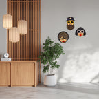 Hipster Masks Morris + Rita + Roxy (Set of 3) - Wooden Wall Decor
