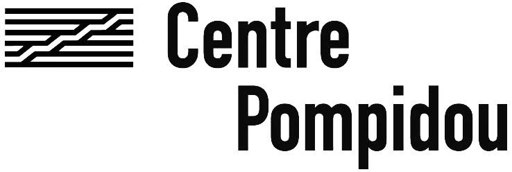Black Centre Pompidou logo on a white background, featuring a stylized geometric emblem on the left and the words 'Centre Pompidou' in bold sans-serif text on the right.