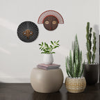Modern African Masks #10 + #23 (Set of 2) - African Wooden Wall Decor