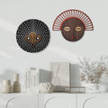 Modern African Masks #10 + #23 (Set of 2) - African Wooden Wall Decor