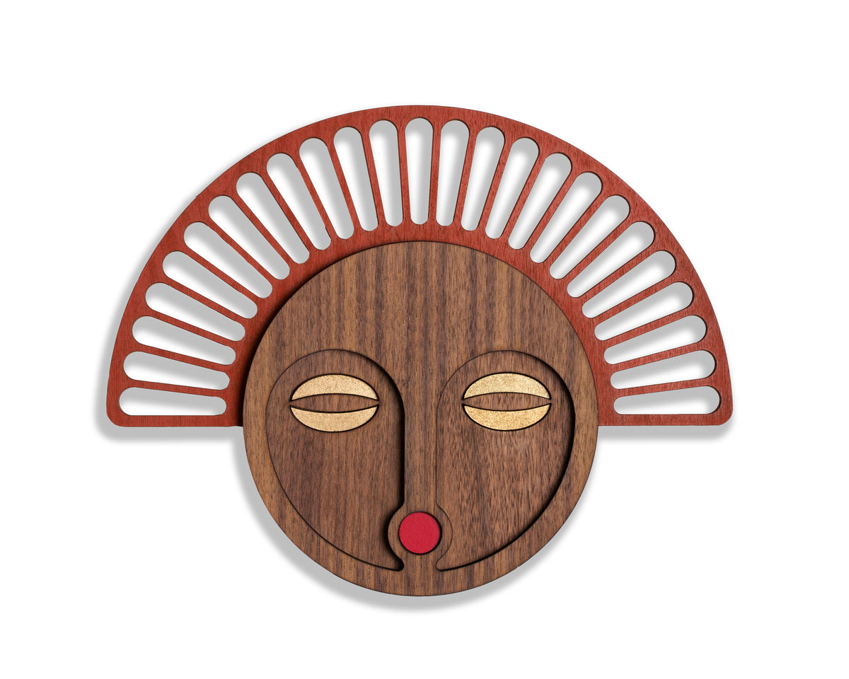 Mini Modern African Wall Mask #23 - African Wall Decor