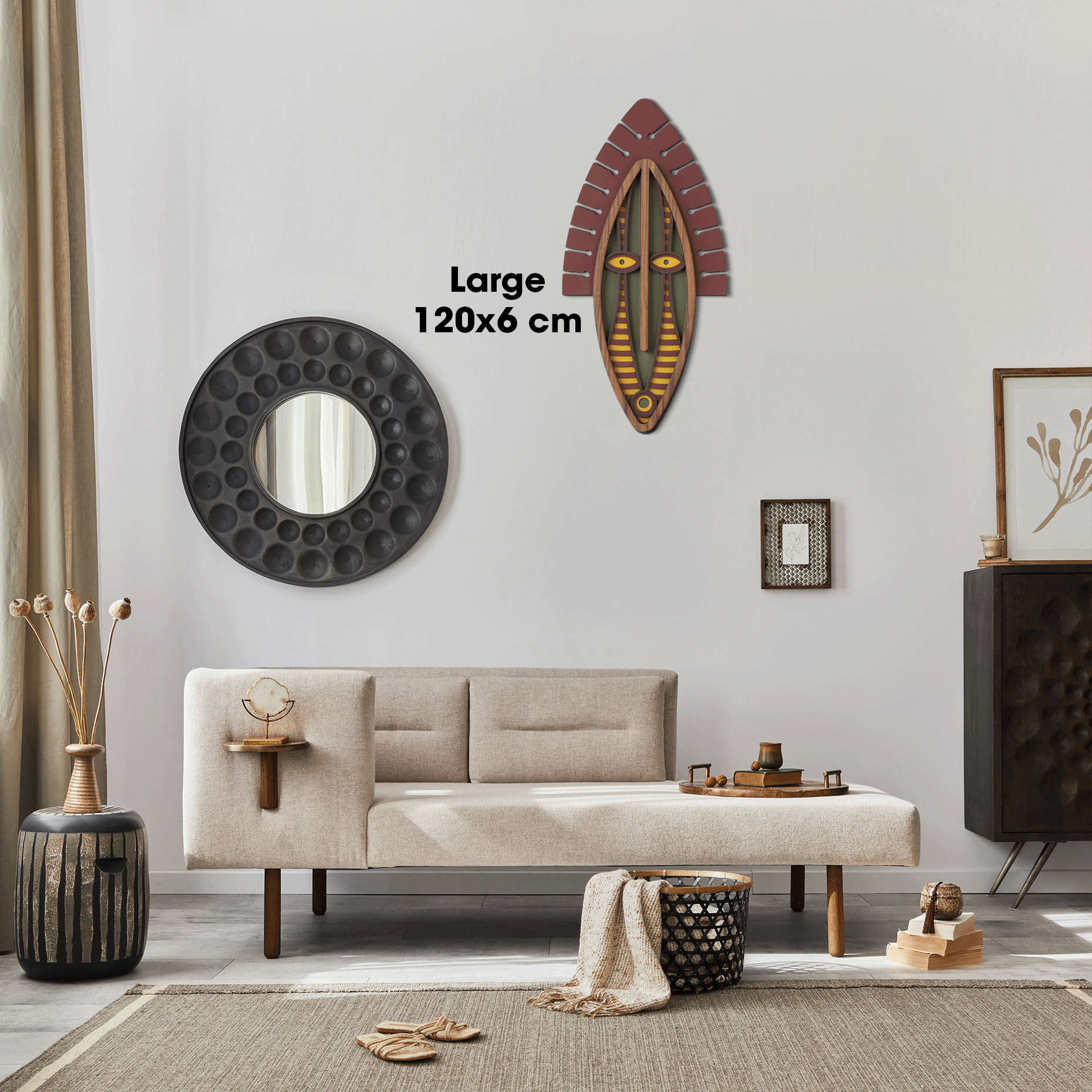 Modern African Mask #41 - African Wooden Wall Decor